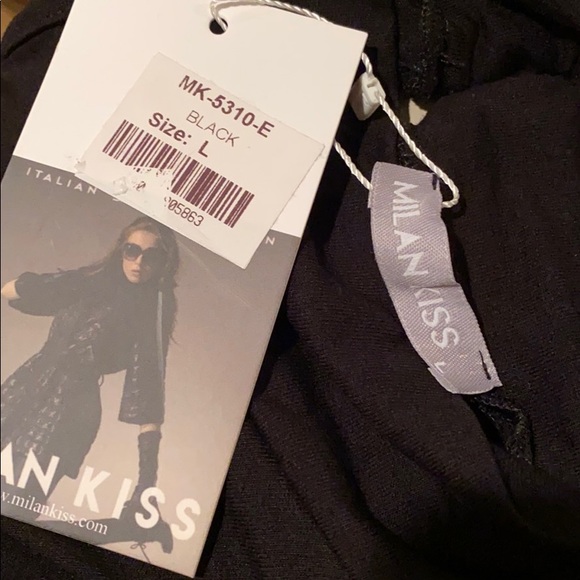 MILAN KISS Black Mock-Neck Tie-Waist Midi Dress - Picture 8 of 8